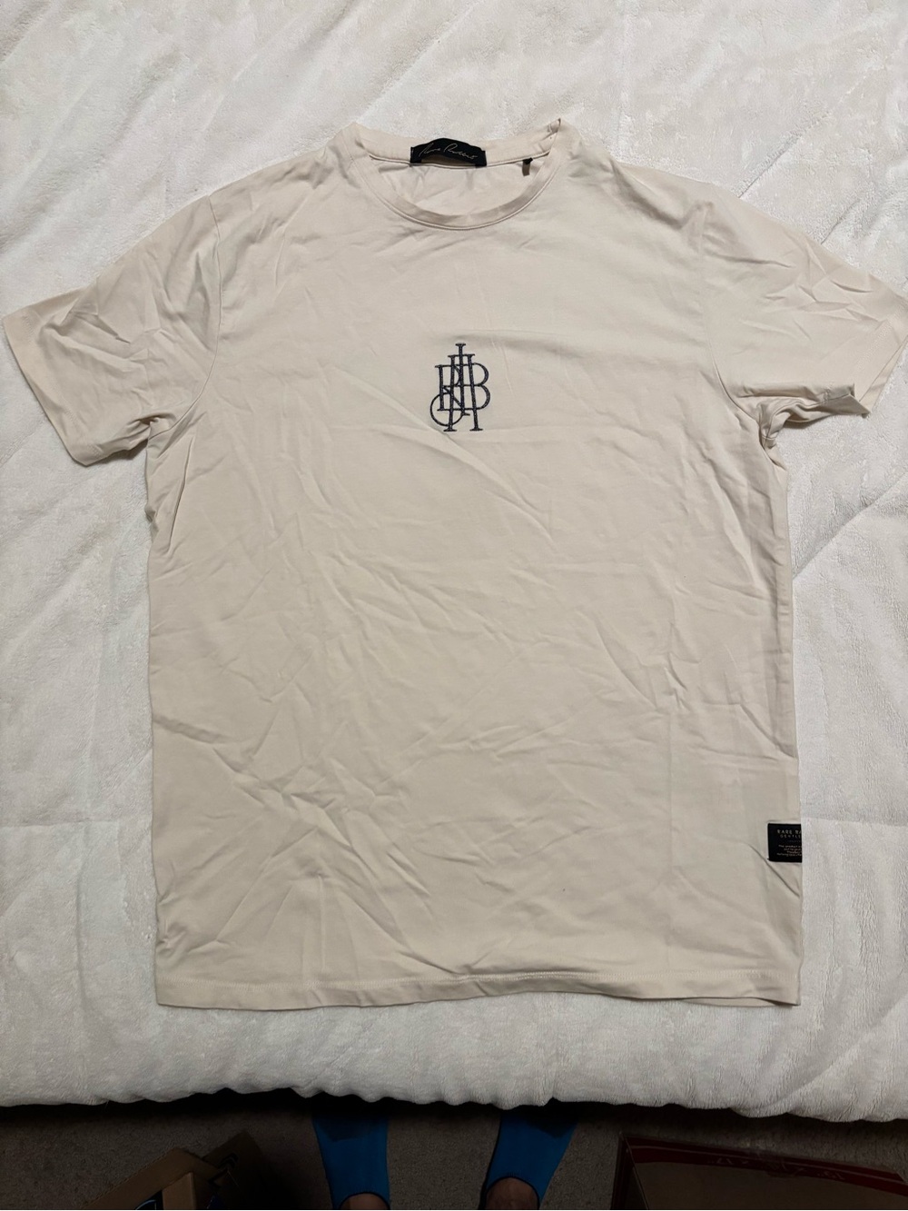 Men's Cream Short Sleeve Logo Tee
